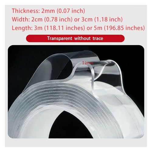 DSWMY 2mm Double-Sided Tape 5M Wall Stickers Home Improvement 1M/2M Strong Thicken Tapes Adhesif Double Face(5 M,30 MM)