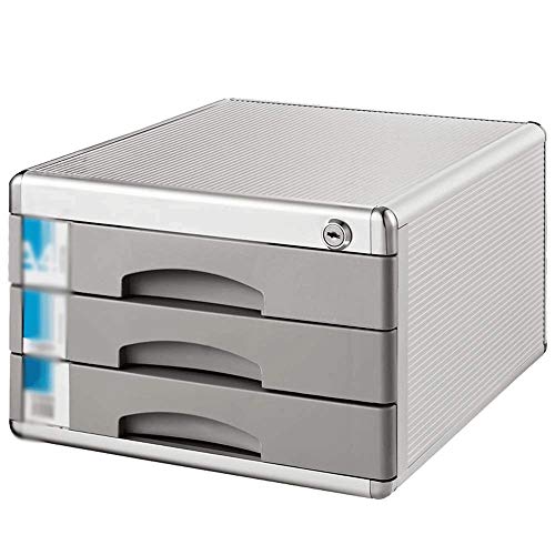 AFPSDLFJDLS File Manager- Desktop File Cabinet 3-Layer Lock Data Storage Cabinet Drawer Office Furniture Small Cabinet