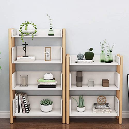 Modern Bookshelf Simple Bookshelf Floor-Standing Book Storage Organizer Bookcase Rack Living Room Balcony Floor Shelf School Book Shelves Books Holder Organizer (Color : White, Size : 4 Tiers)