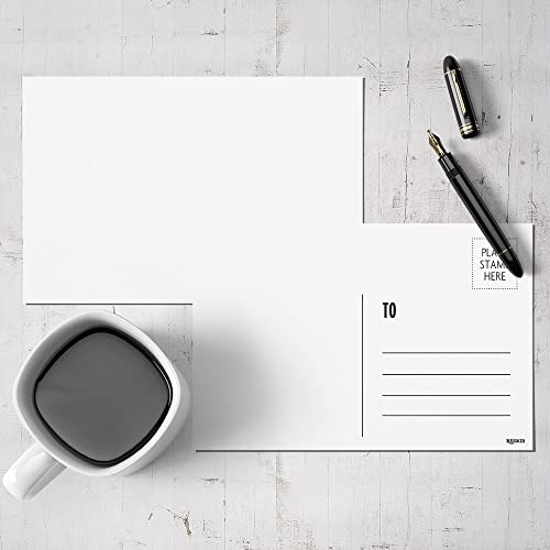 Reskid Blank Postcards for Mailing. 500 White 4x6 Blank Post Cards, Blank Mailable Postcards Set. Make Your Own Printable Postcards. 14pt Postcard Paper Cardstock, Bulk Post Card (4x6, 500, Pack)