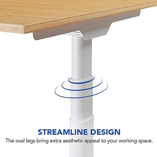 FLEXISPOT E6 Pro 72" x 30" Organic Modern Bamboo Standing Desk, Dual Motor 3-Stage Height Adjustable Desk with Oval Legs, Heavy Duty 330lbs, Bamboo Desktop with Ergonomic Curved Edge, White Frame
