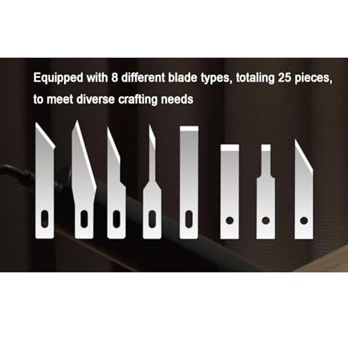 uhyOHF Professional Cutter Knife,Cutting Knife w/25 Replacement Blades,3 Mode Adjustable,5-35°C Working Temperature,for Cutting Acrylic,