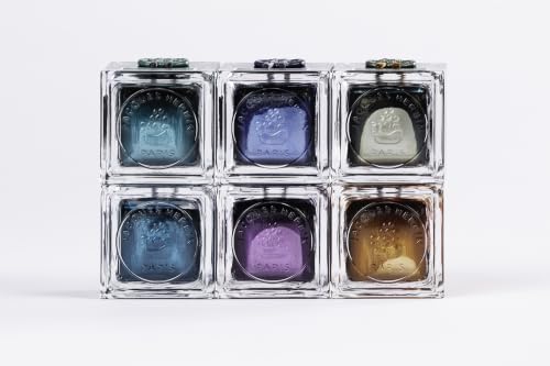 Herbin 15513JT- Bottle of 1798 silver glitter ink for fountain pen, rollerball, glass nib and nib holder 50 ml, Kyanite du Népal