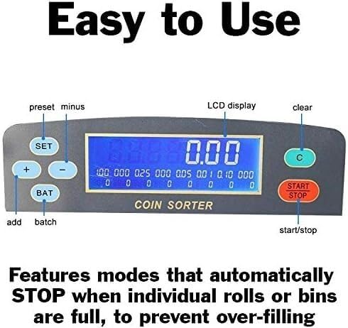 Electronic Coin Counter, With Smart Control Panel, Electric Coin Counter Sorter And Wrapper Machine, Coins For Over 40 Countries, For Banks, Company, Schools