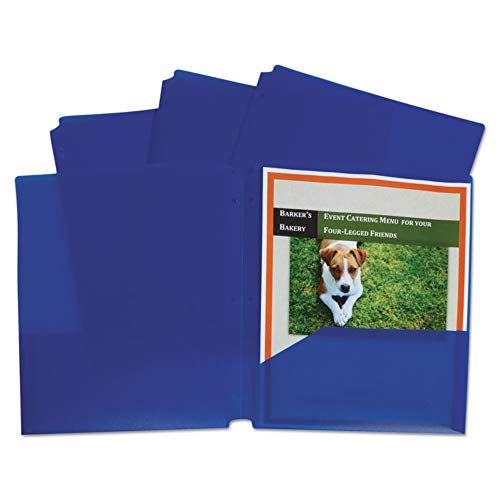 C-Line Heavyweight Poly Portfolio Folder, Blue, 25/Box (32935)
