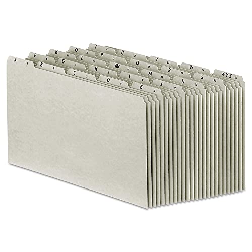Pendaflex PN1025 A-Z Top Recycled File Guides, 25 pt. Gray Pressboard, 1/5, Legal, 25/Set