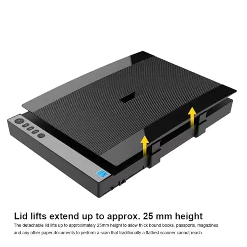 Portable Scanner, A3 Large Format Flatbed Scanner 1200dpi Optical Resolution 32 Or 64 Bit Easy Operation Buttons Design Supports OCR Email Print