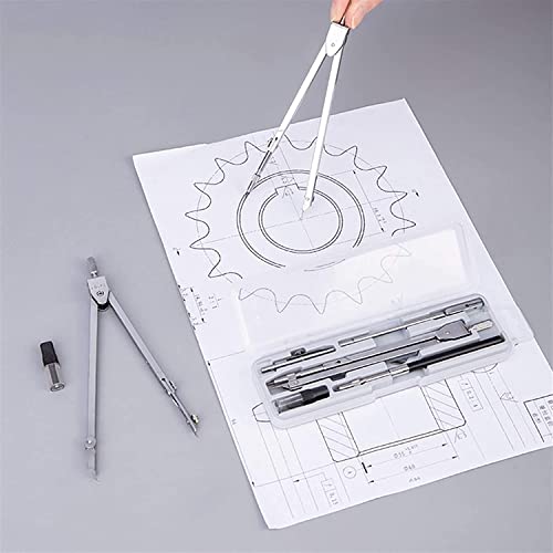 DUHTFCY Geometry Set Professional Drawing Compass Set Spring Bow Compass with Lock for Geometry Drawing Tools Drafting Kits for Engineer Student Compasses and Protractor (C)