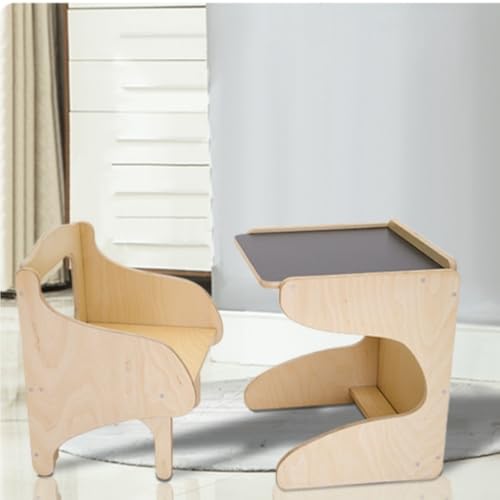 Zhwhlcynh School Desk, Small Desk with Chair, Wood Homeschool Desk, Combinable Storage Table and Chairs, Small Art Table for Living Room, Dining Room, Study, Classroom