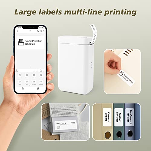 NIIMBOT D101 Label Maker Tape Self-Adhesive Labeling Tape Replacement 0.98" X 1.97" (25 X 50mm) Thermal Label Paper for Home Kitchen, 130 Labels/Roll, White