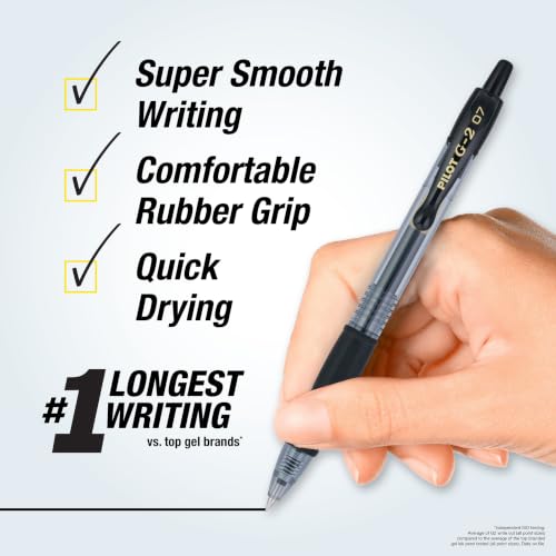 PILOT G2 Premium Gel Pens, Bold Point 1.0mm, Black/Blue Ink, 144-Pack