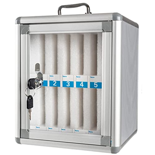 6/12/24 Bit Aluminum Alloy Pocket Chart Cell Phones Storage Cabinet for Cell Phones Wall-Mounted with A Locked Can Be Carried by Hand for Office Classroom (Color : Silver, Size : 6) (Silver 12)