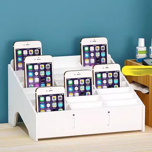 YAGMTSMY 24/36/48 Grids Wooden Cell Phones Storage Box, Classroom Cell Phone Storage Cubby, Cellphone Holder, for Classroom School Students Office Factory Employees(31.5x40x22.5cm)