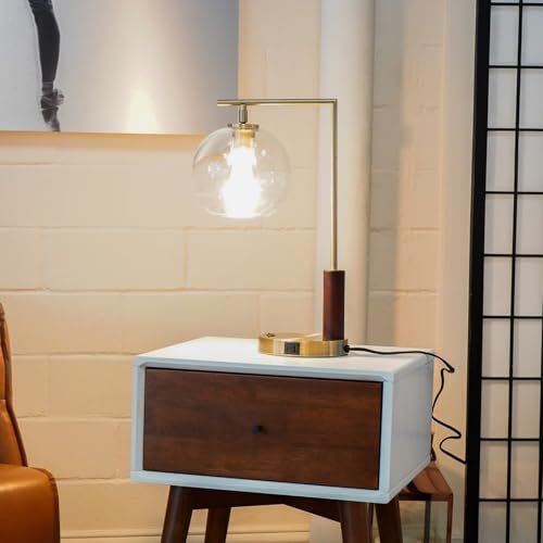 KCSWKJ Modern Classic Desk Lamp Villa Living Room Bedroom Study Decorative Original Design European Table Light, Easy Assembly Table Lamp for Sale, Wander Right Angle Glass Table Lamp - Bronze 110V