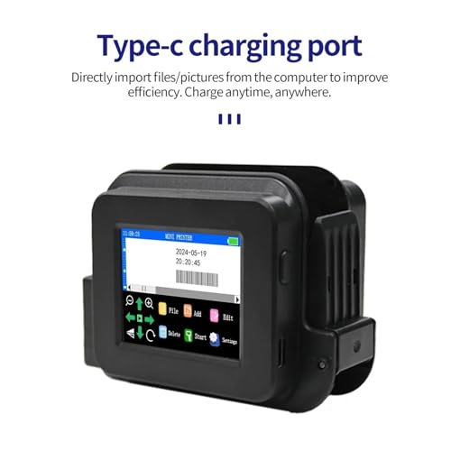SHIHUANI 12.7mm Portable Mini Inkjet Printer with Fast Dry Ink for Logo Expire Date QR Barcode(Without Ink,AU)