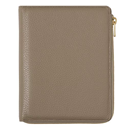 Quovadis Personal Organizer Cover, Bible Size, L Zip, 0.6 inch (16 mm) Diameter, Timer 17, Dusty Pastel, Taupe, Italian Leather, QUOVADIS DUSTY PASTEL Timer17 qv936lzdptp