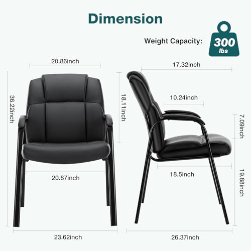 OLIXIS Office Waiting Room Chairs Set of 2, Stationary Side Guest Chair