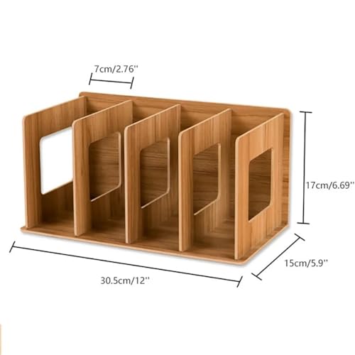 File Organizer Desktop Shelf Student Book Stand Bookshelf CD Rack Wooden DVD Office Organizers Desk