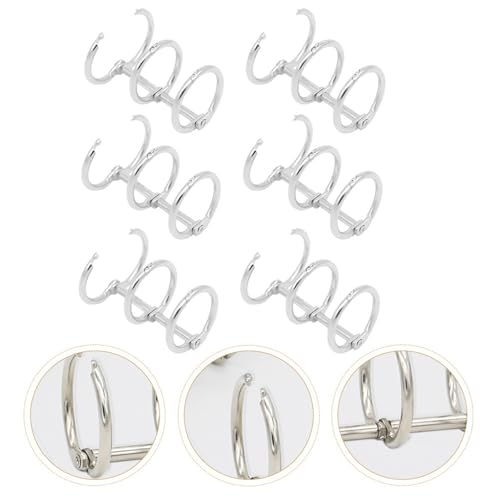 Notebook Rings 18pcs 3 Ring Binder Clips Detachable Buckle Loose-Leaf Metal for Book Binding(Gold)