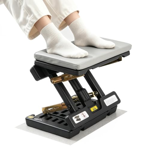 Foot Rest Under Desk at Work, Angle Adjustable, 1.18" Leather Thick pad