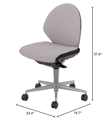 Okamura Incline 8SC61A-FD42 Office Chair, Low Back, Adjustable Seat Depth, Different Hard Cushion, Armless, Light Gray