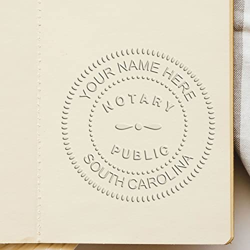 Heavy Duty South Carolina Notary Embossing Seal, Long Reach Desk Stamp SC