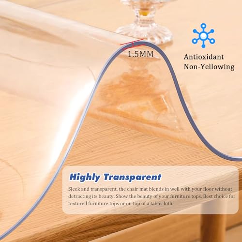 Heavy-Duty Clear Floor Protector Mat Non-Slip for Office Chair & Home
