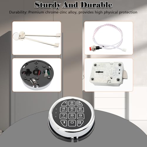 Electronic Safe Lock Kit Replacement with Digital Keypad and Solenoid Lock