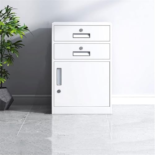 LIBANGRONG-888 3 Tier Large Capacity File Cabinet, Office Data Organization Cabinet, Balcony Storage Cabinet with Locks File Storage Cabinets (White)