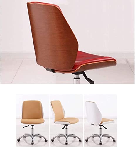 POCHY Flexible Office Chair Office Chair Adjustable Desk Chair Wood Leather Computer Chair Home Managerial Chairs Minimalist Executive Chairs Cozy