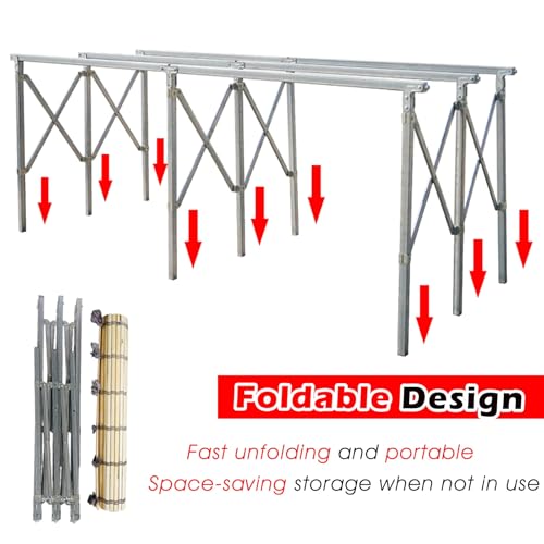 Product Display Stand for Vendors, Commercial Kiosk Booth/Concession Stand for Weekend Market Festival Party Exhibition, Multifunctional Rectangular Long Table(L-2.5m/8.2ft w-1.15m/3.8ft)