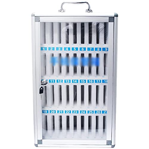 12/24/36 Bit Aluminum Alloy Pocket Chart Cell Phones Storage Cabinet for Cell Phones, Wall-Mounted with A Locked, Can Be Carried by Hand for Classroom Office Factory