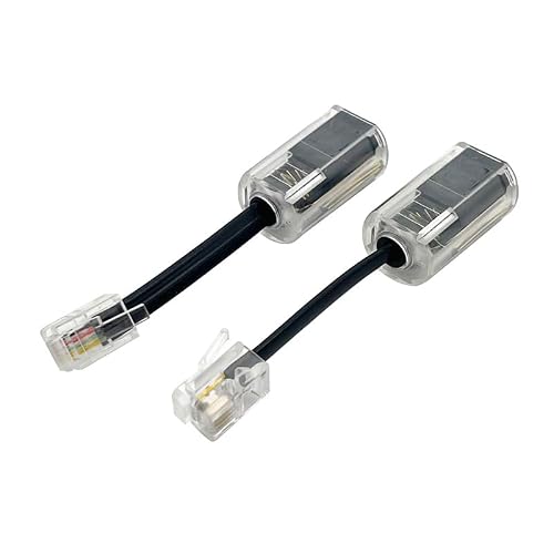 Coorle One Way Telephone Splitters RJ45/RJ11/RJ25/RJ9 Male to Female Cable 8P8C 6P6C 4P4C Telephone/LAN Wall Adaptor Separator Black for Landline 10-Pack (4P4C-Rotatable)
