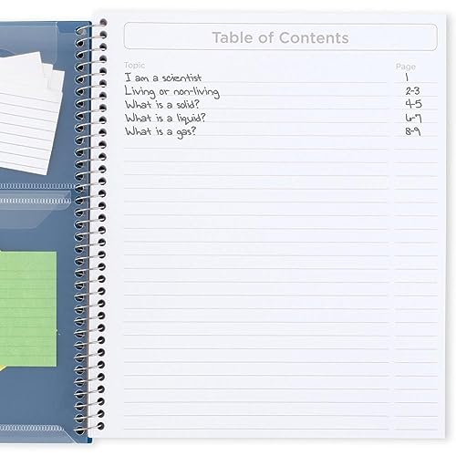 Five Star Interactive Notetaking Spiral Notebooks, 6 Pack, 1 Subject, Wide Ruled Paper, 11" x 8-1/2", 100 Sheets, Fire Red, Harvest Yellow, Forest Green, Pacific Blue, Amethyst Purple, Black (920003)