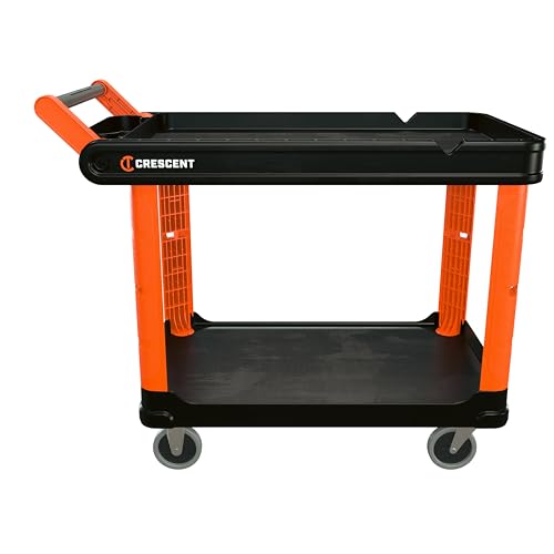 Crescent RAILWORKS 2 Shelf Industrial Utility Cart with 5" Hard Casters | IUC2SCBM