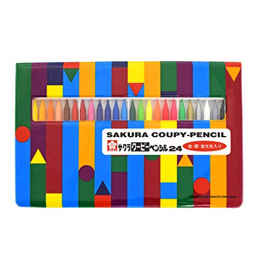 Sakura Craypas FY24R1(5) Coupy Colored Pencils, Soft Case, 24 Colors, 5 Pieces