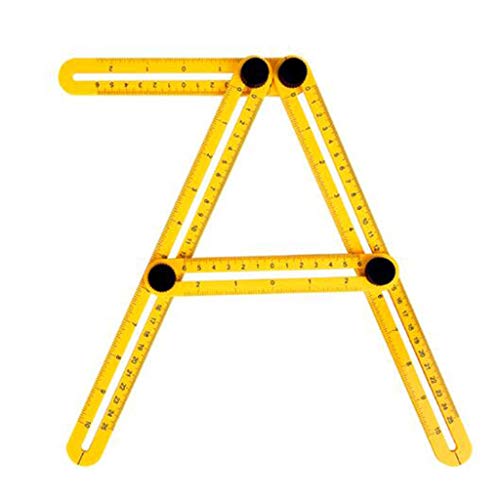 TEOYETTSF 1Pcs Professional Template Tool Angle Ruler Measuring Protractor Activity Four-fold Ruler with Metric Inch Scale(E)