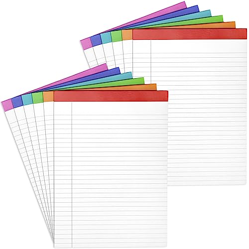PAPERAGE Lined Legal Pads, (Rainbow), 12 Pack Note Pads, 50 Sheets Each, Wide/Legal Ruled, Note Pads, Paper, 8.5 inches x 11 inches