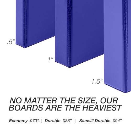 Samsill Durable 0.5 Inch Binder, D Ring Binder, Customizable Clear View Cover, Blue, 24 Pack, Each Holds 125 Pages