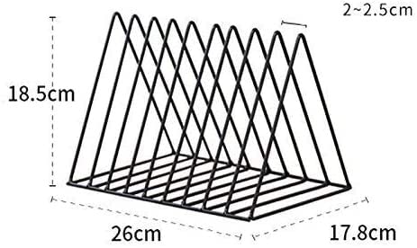 XIADENGLAN Large Capacity Bookshelf Iron Geometry Newspapers and Magazines Storage Rack Home Decor Shelf-Black