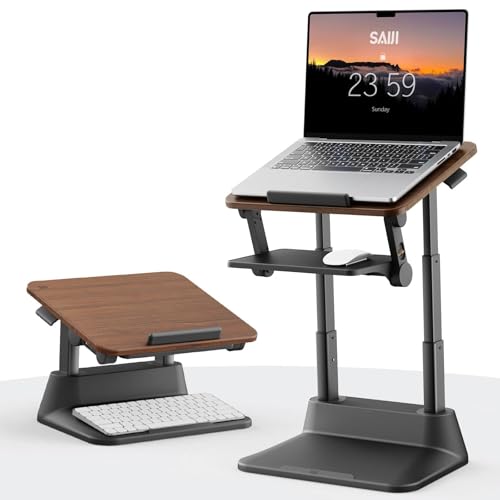 SAIJI Laptop Stand for Desk, Adjustable Standing Desk Riser Up to 20.5"