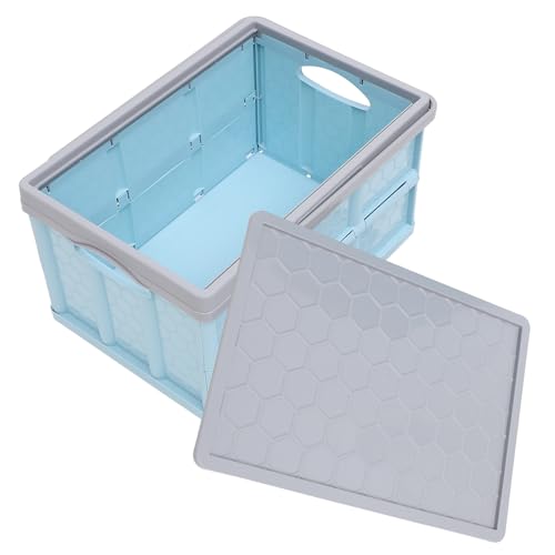 ZGLINMZ Stackable Plastic Crates for Storage and Shopping Cart Basket with Collapsible Design Wheeled Toy Bin with Lids for Guinea Pig Toys Swivel Tool Blue Bin for Organized STO
