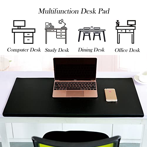 Soft PU Leather Desk Pad with Edge Protector, Smooth Mouse Pad Extended Laptop Desk Mat Large Desk Blotter Pad, Waterproof Desk Protector Mat for Office and Home,150x60cm,Wine Red