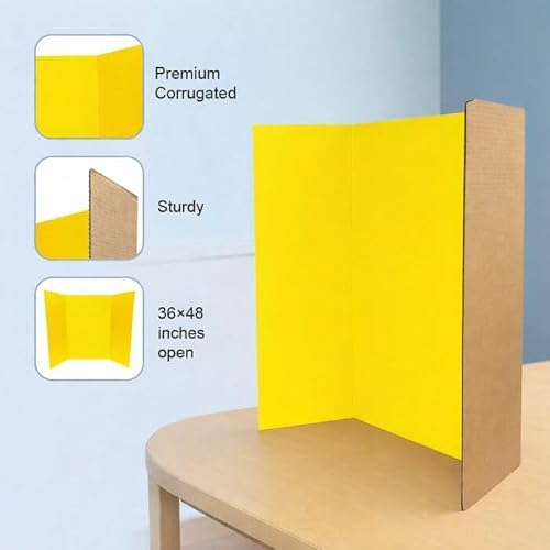 Yellow/Kraft Tri-Fold Project Board, 36″x48″, 12/case by Royal Brites