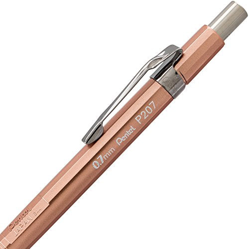 Pentel Sharp Mechanical Pencil, 0.7mm Metallic Copper Barrel, Box of 12 (P207MY)