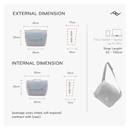 Peak Design Everyday Messenger 13L, Kelp, Weatherproof Camera and Work Bag with Laptop Sleeve, Expandable, MagLatch Closure, FlexFold Dividers, Fits 13" Laptop, Messenger Bag for Men and Women