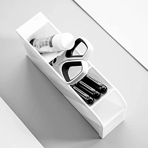 Creative Pen Holder 4 Grids Oblique Desk Organizer for Pens Storage Pencil Case Stationery Office Makeup Storage Box (Color : Red) (Black)