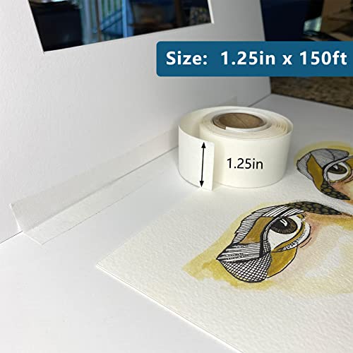 Lineco Self-Adhesive Linen Hinging Tape, White, 1.25" x 150', Pack of 2