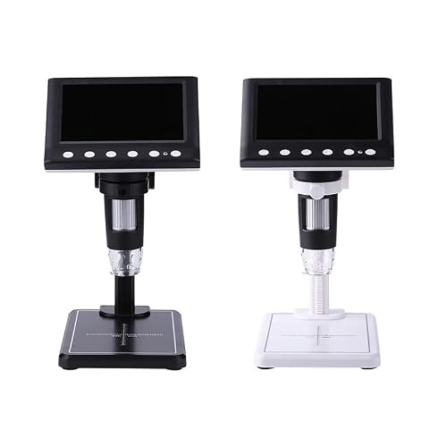 ZTBH Microscope Accessories Kit Digital Microscope Electronic 2MP 4.3 Inch 1000X Magnifier Tool Microscope Slides(Black)