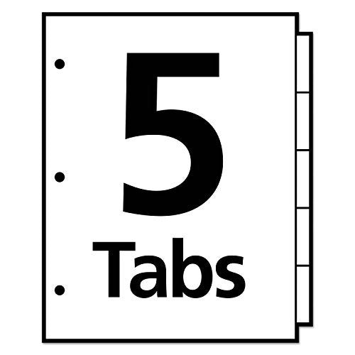 AVERY AVE11436 - Print & Apply Clear Label Dividers w/White Tabs
